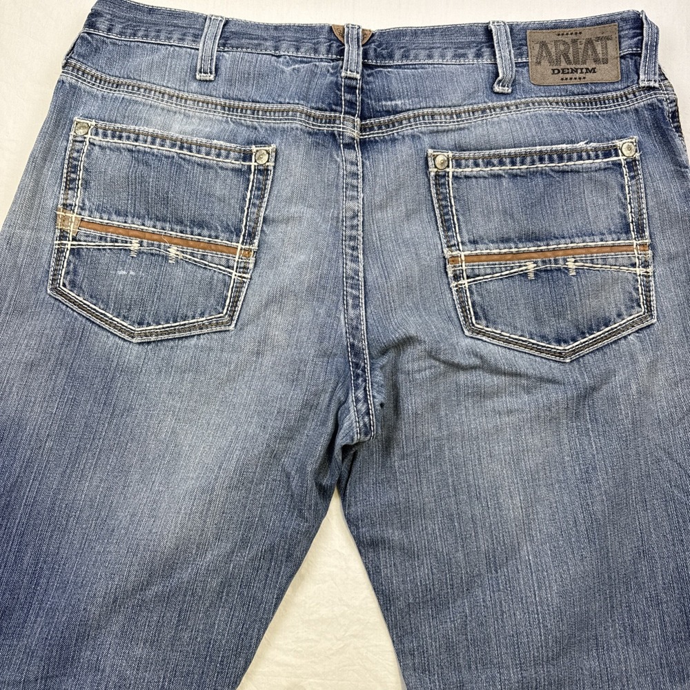Ariat M4 JEANS MENS 38/34 Relaxed Straight Leg Workwear Blue Jeans